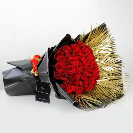 Rose Bouquet With Golden Veins - buy and send flowers in Amman,Jordan