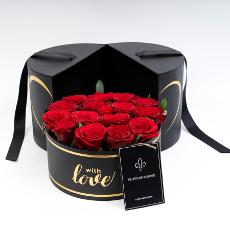 Red roses box in a cylindrical shape 2 - Added By Flowers & More